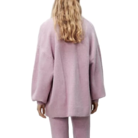 Zara Oversized Purple Ultra Soft Sweater Wool Blend Cardigan Sz Medium - Picture 2 of 11